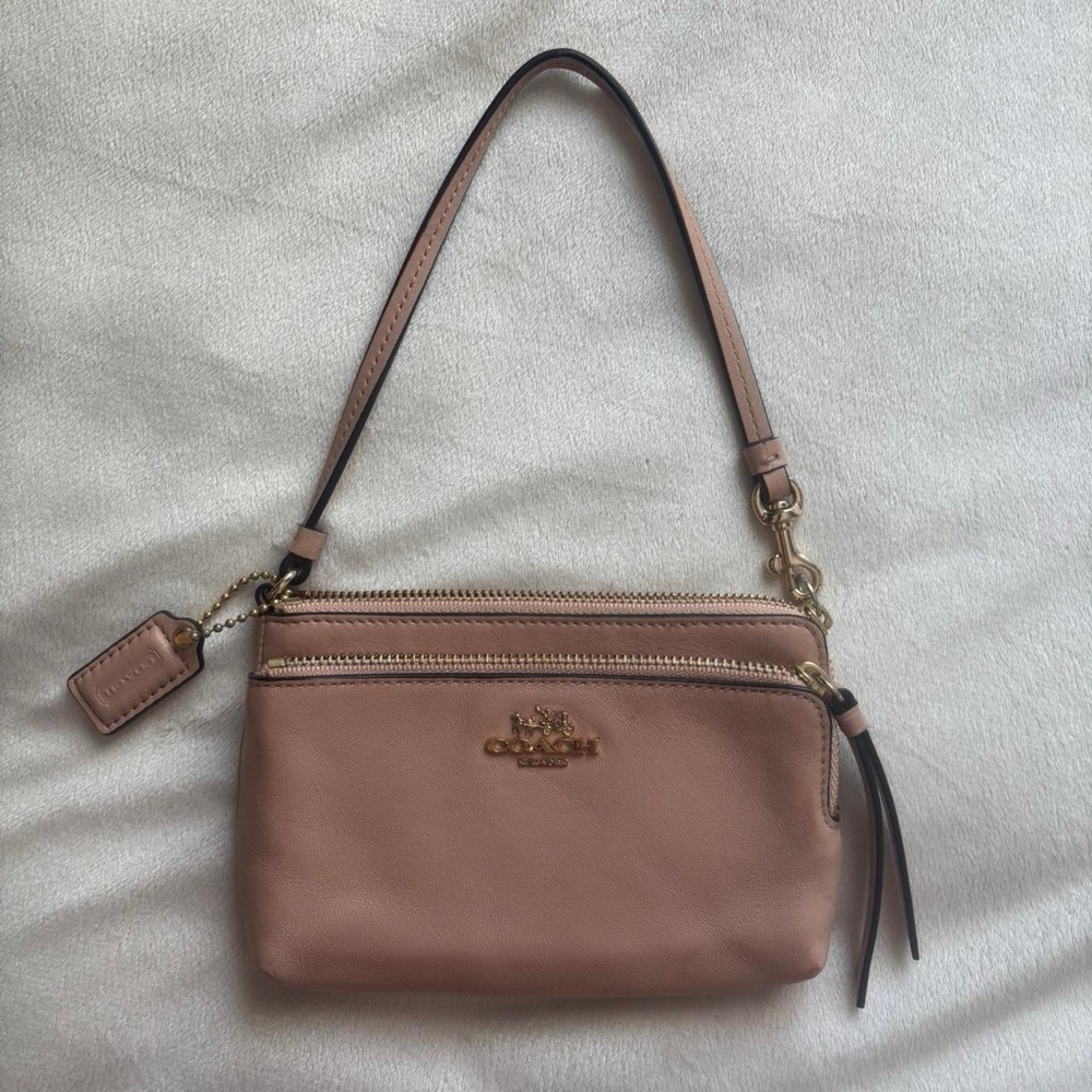 Coach Blush Leather Wristlet